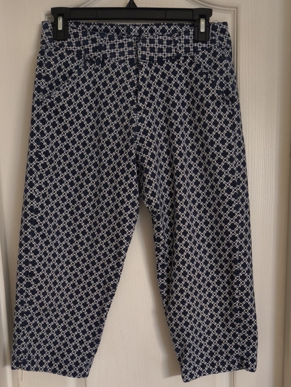 Lee Navy and White Geometric Relaxed Jeans